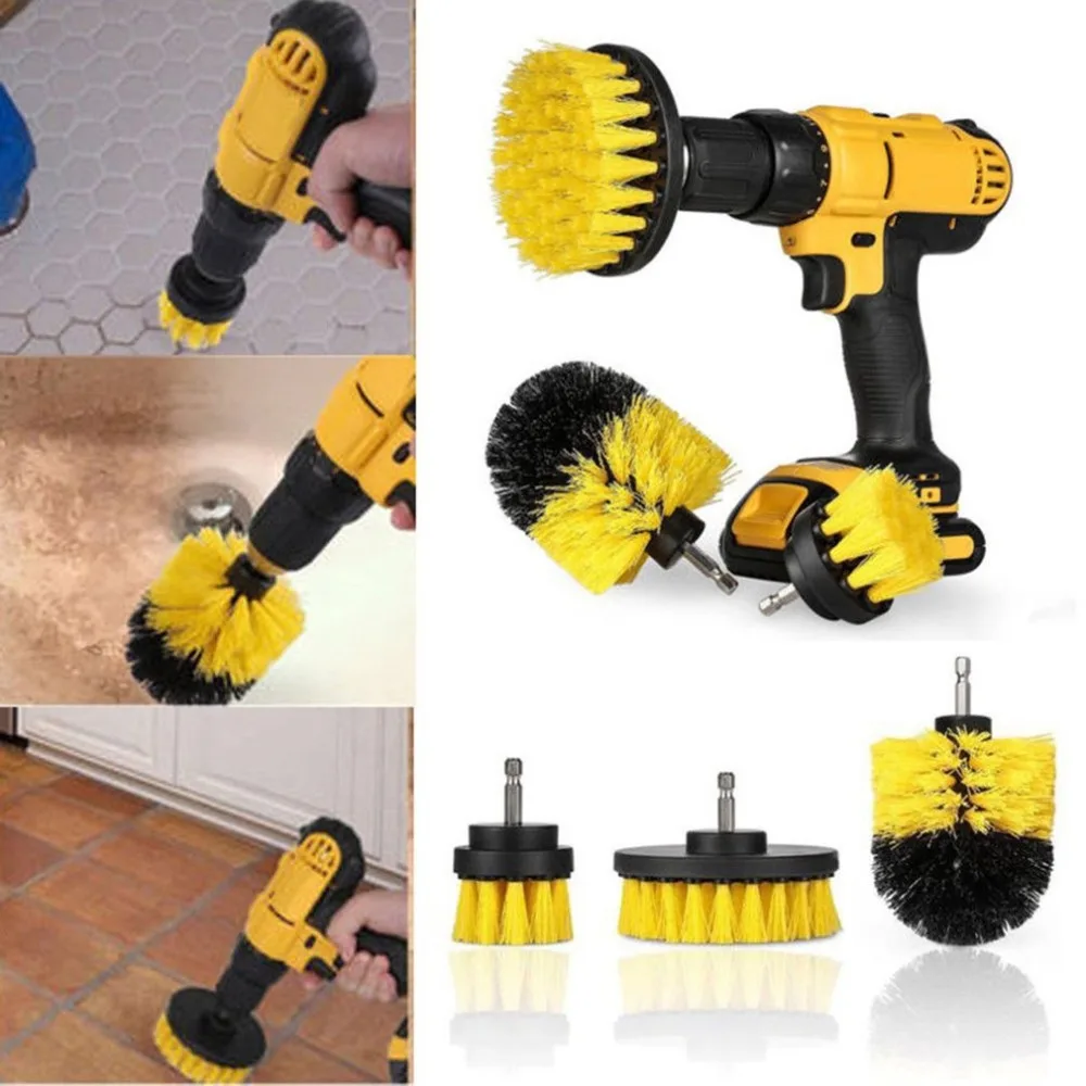 3 Pcs Power Scrub Brush Drill Brush for Bathroom Shower Tile Grout