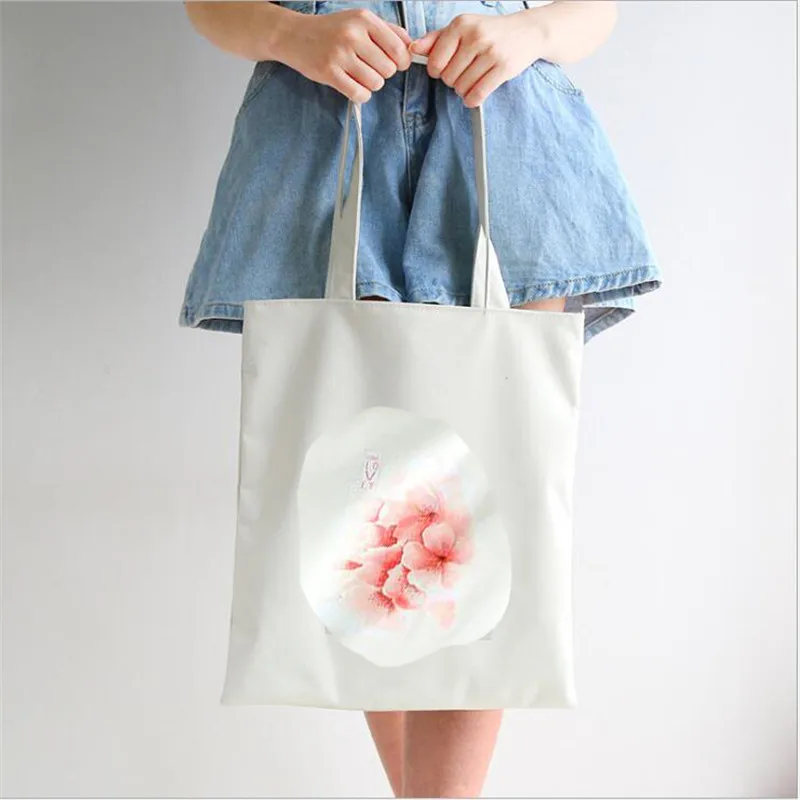 Environmental Protection Shopping Bags Women Flowers Print Shoulder Canvas Student Books Storage Package | Багаж и сумки