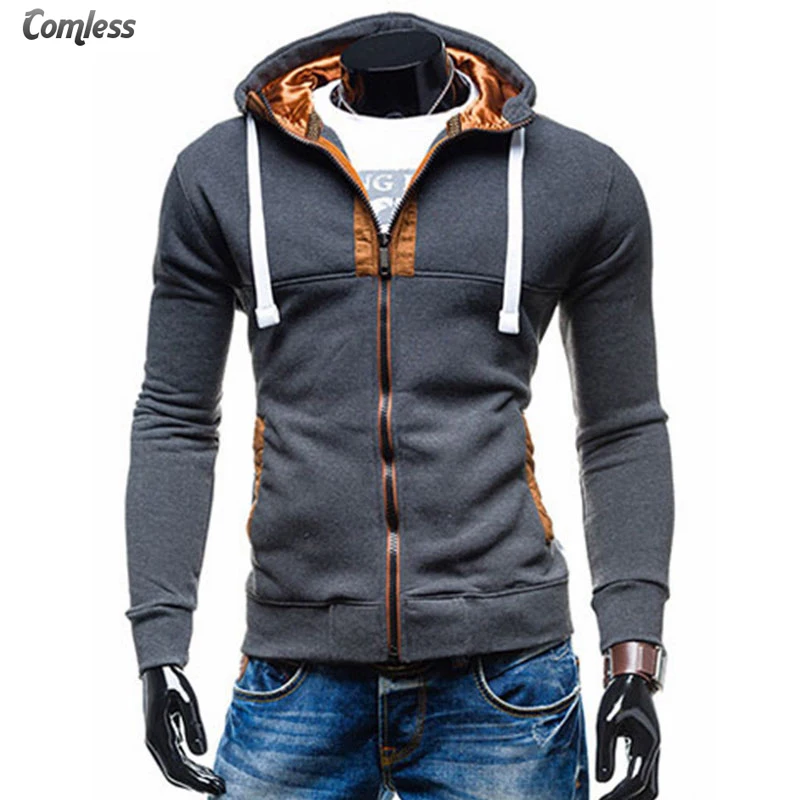 Hoodies Men 2016 New Brand Men's Outerwear Spring&Autumn For Male Popular Hooded Hoodies And Sweatshirts Men Zipper Slim Clothes