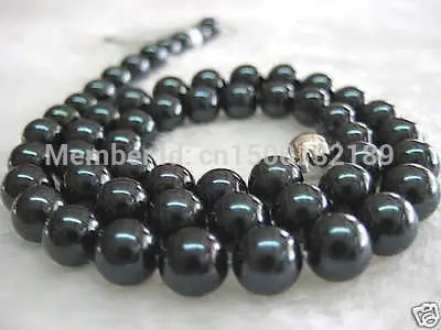 

j0085 Natural 9-10 MM Akoya BLACK PEARL NECKLACE 17