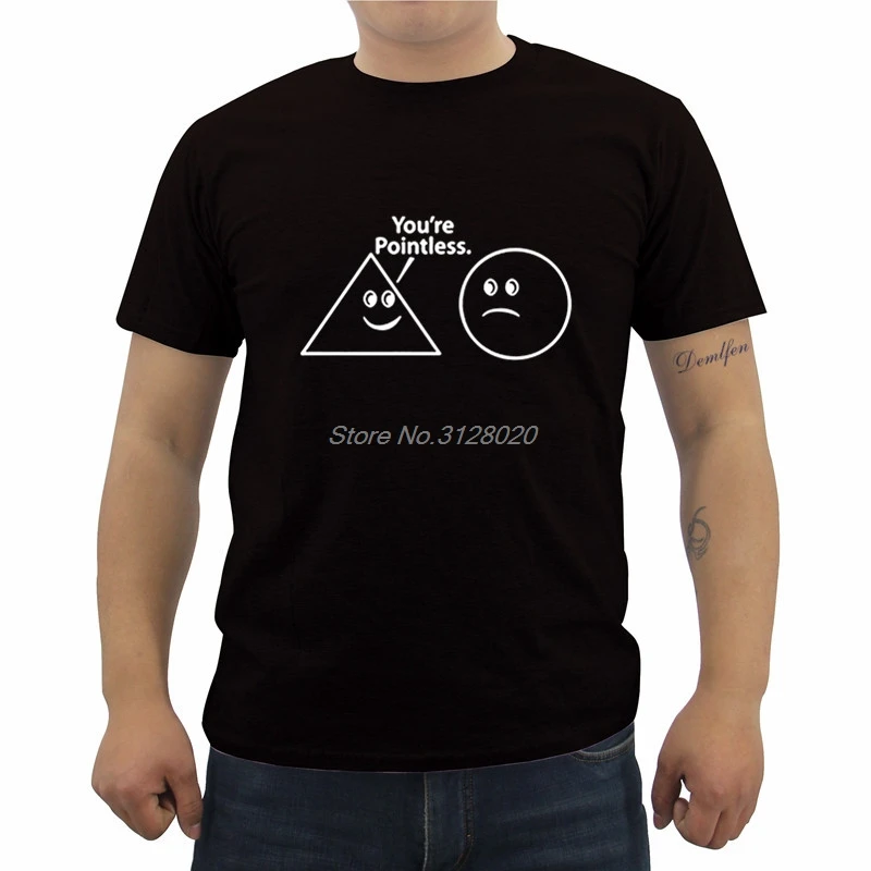 Новинка футболка с надписью You're Pointless Funny Math Sarcastic Nerd Geek модная летняя Мужская