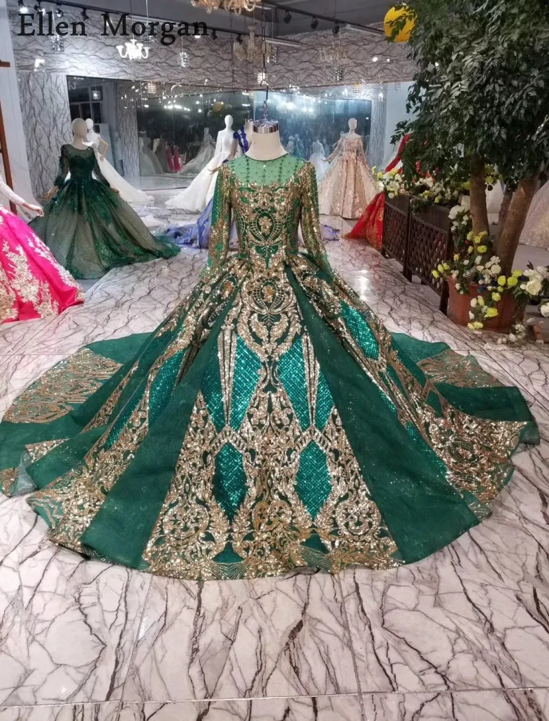 dark green and gold dress