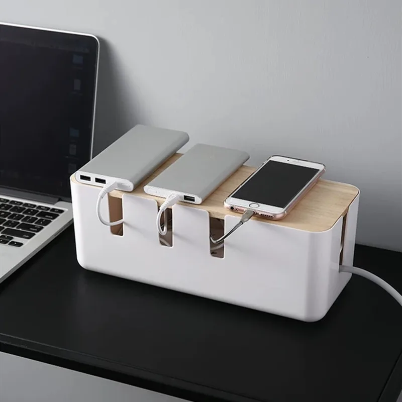 

1pcs Cable Storage Box Power Strip Wire Storage Case Charger Socket Household Supplies Case for Organizing Charger Socket Bin