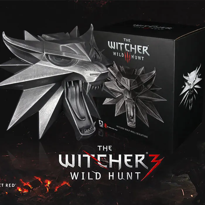 

16cm Game THE WITCHER Wild Hunt Witcher Wolf Head Wall Sculpture Figure Toy Collection Model Decoration Gift