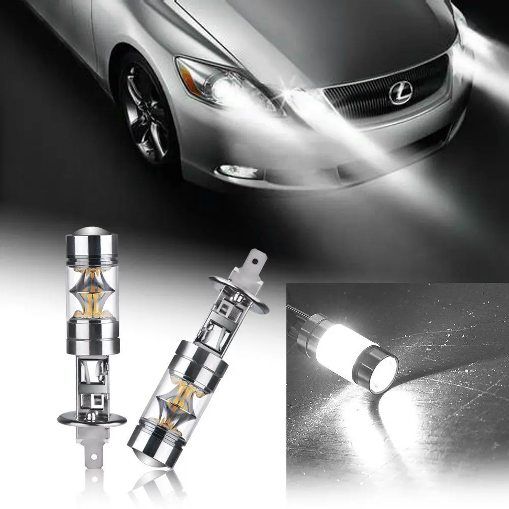 

1 pc H1 8000K 100W LED Iceberg Blue 20-SMD Projector Car LED Fog Bulbs Driving Daytime Running Light DRL Light Lamp 8000K
