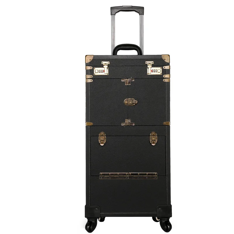 Многофункциональный высококачественный частный ретро чемодан на заказ, профессиональная косметичка для макияжа, женская брендовая дорожная сумка