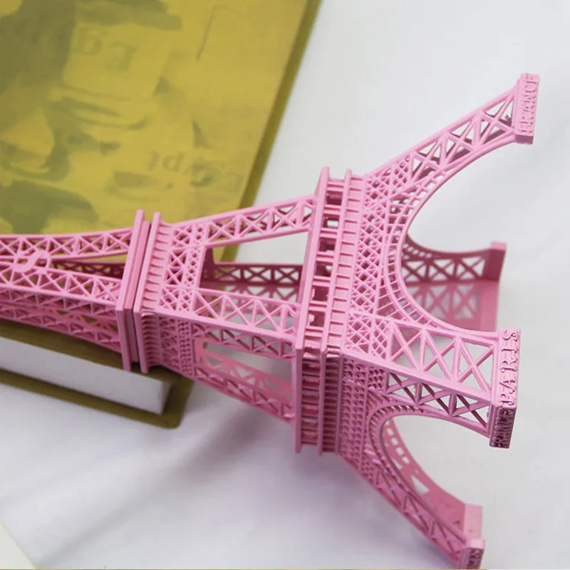 25 см 10 дюймов розовые модели Эйфелевой башни Парижа металлические художественные поделки уникальный Декор Свадебные центральные столы центральный