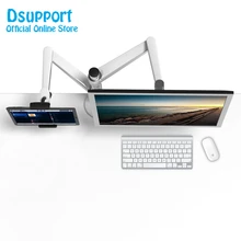 OA-8Z Height Adjustable Double Arm 27 inch Monitor Holder+ Double Arm Tablet PC Stands 360 Degree Rotatable computer desks 40 20 40cm 360 degrees rotation multipurpose movable laptop table anti slip height adjustable notebook computer desks