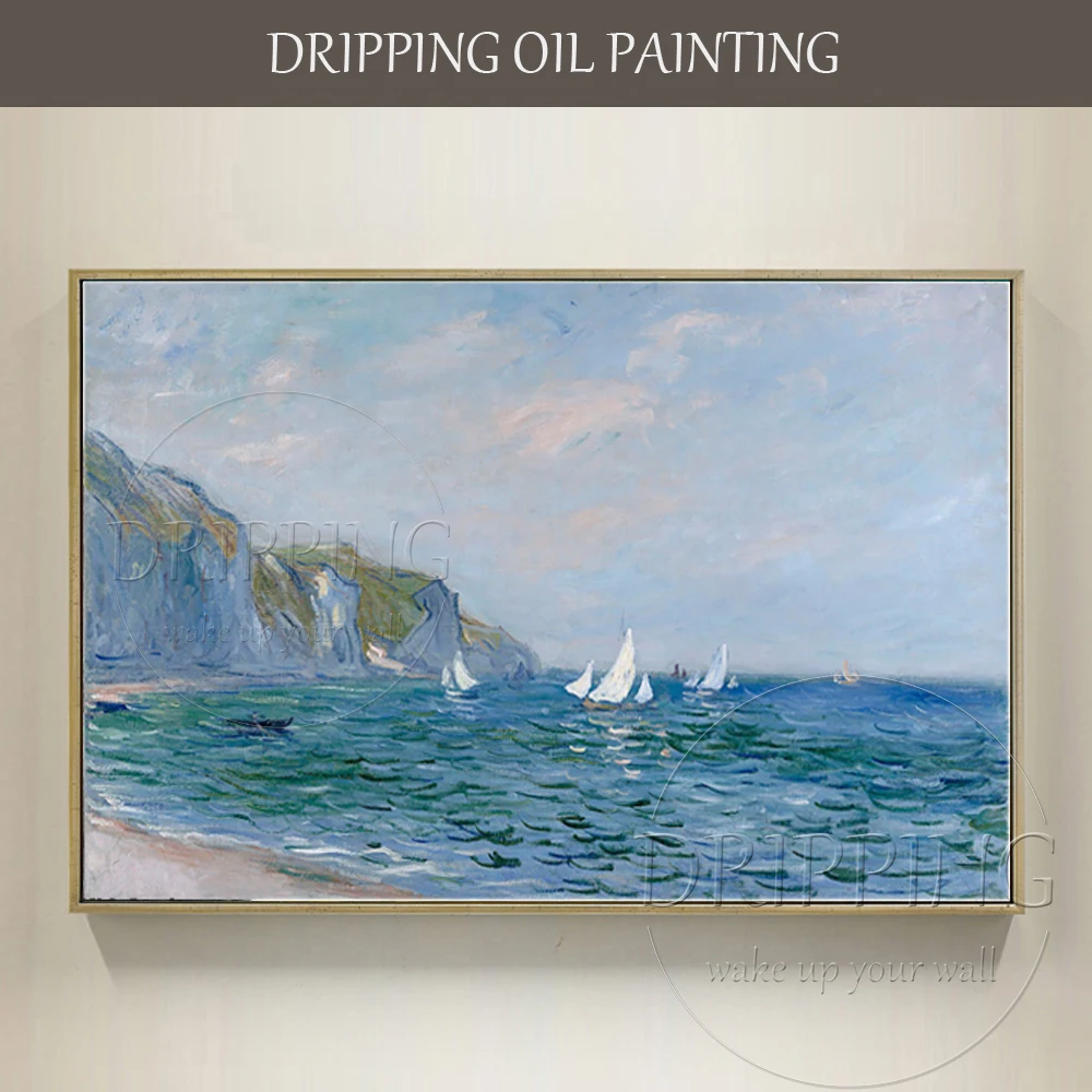 Воспроизведение облака Monet масляная живопись на холсте Ручная роспись скалы и