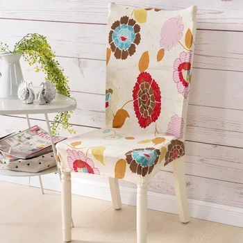 

Bohemian Spandex Floral Printing Stretch Dining Chair Slipcover Removable Elastic Chair Protecter Cover Seat Case for Banquet