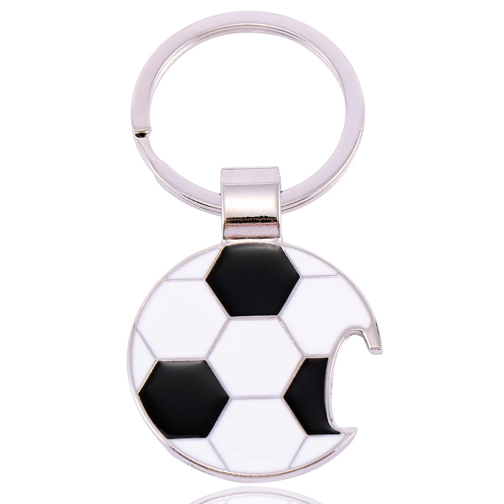 Creative Bottle Opener Football Soccer Keychains for Car Purse Bag Buckle Pendant Keyfob