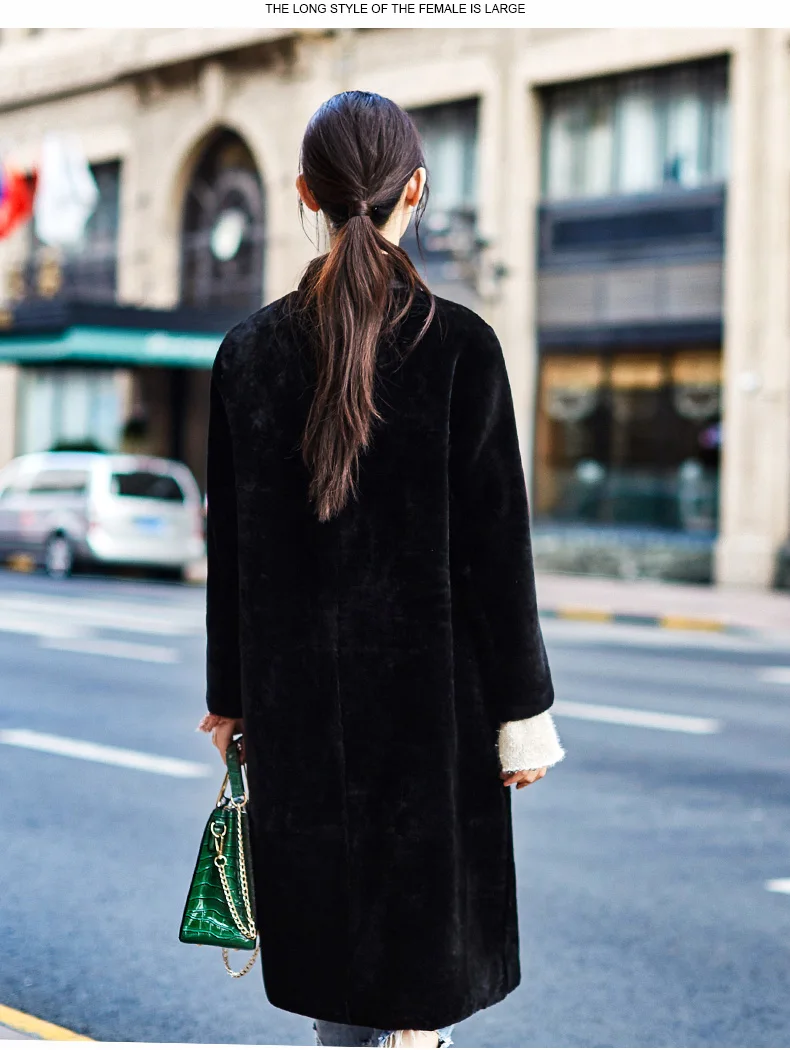 Flash Deal AYUNSUE Real Fur Coat Sheep Shearling Jacket Long Sheepskin Winter Jackets for Women 2019 Double-faced Natural Fur Coats WYQ2043 4