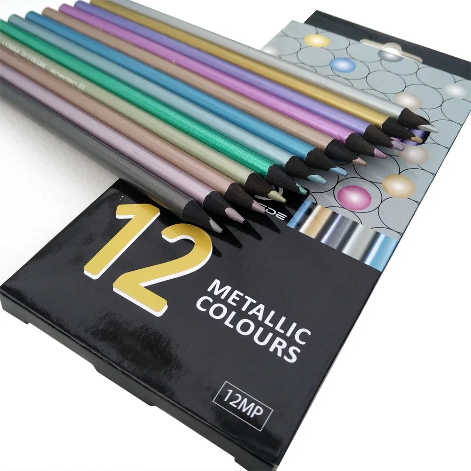 DEDEDE 12 Metallic Pencils+12 Neon  Coloured Pencils-3