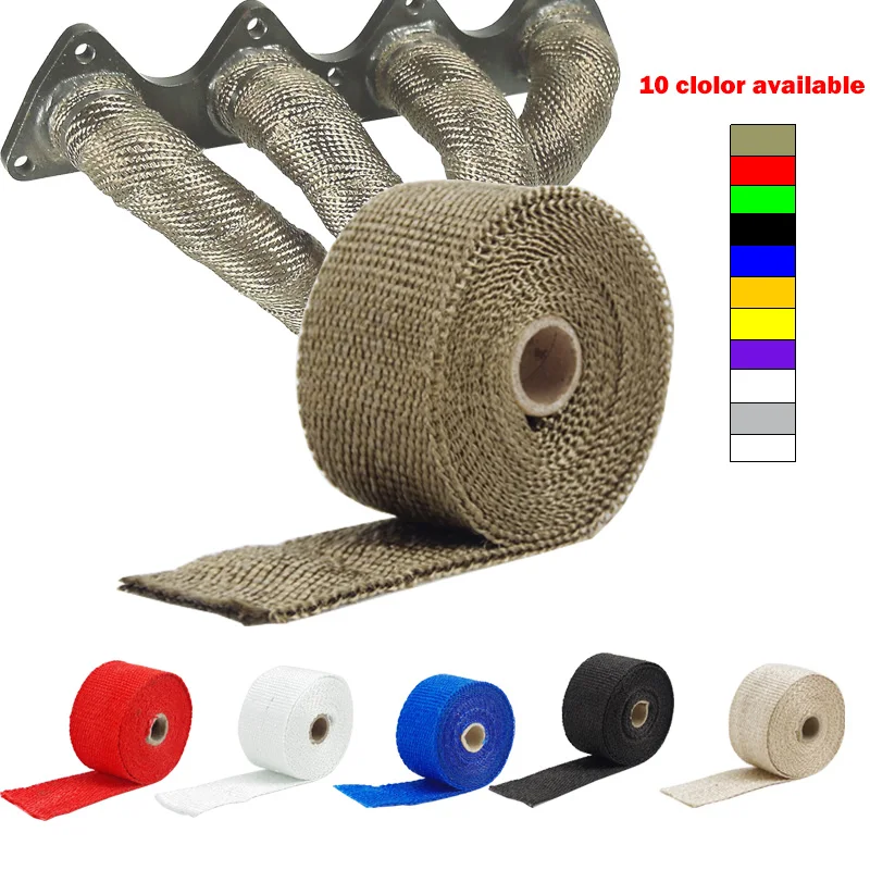 

Free shipping 5m titanium black Incombustible Turbo MANIFOLD HEAT EXHAUST THERMAL WRAP TAPE STAINLESS TIES glass wood vintage