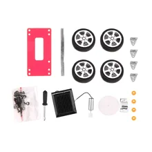 Hot 3sets Self assembly Mini Solar Powered DIY Red Car Kit Children Educational Toy Gadget Gift