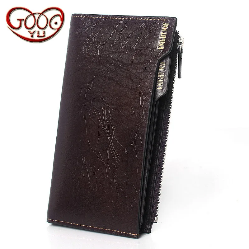 

Europe and the United States style men's long zipper wallet leather multi-card holder wallet business clutch leather wallet