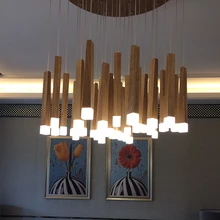 Vintage Hanging Pendant lights Wood Suspension Lighting Fixtures Modern Lustres de led Indoor Lighting Home Deco Luminaire Lamps
