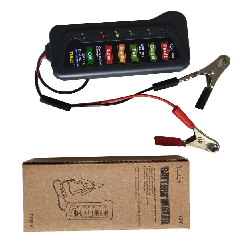 

High Quality LED Digital Battery Alternator Tester Battery Tester Battery Level Monitor For Car Motorcycle Trucks 12V