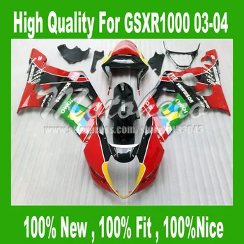 

Free custom Fairings For k3 SUZUKI GSXR 1000 K3 03 04 GSX-R1000 03 04 GSXR1000 2003 2004 Fairing Kits red green yellow black