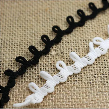 

50 meter black width 1cm Elastic Loop Trim Tiny Round lace ribbon for DIY Handmade Craft,garment decoration