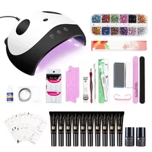 36 w ногтей набор для маникюра УФ светодиодный светильник с 10 pcs ногтей Гель-лак Soak Off продукты прочного гель комплект для ногтей Инструменты