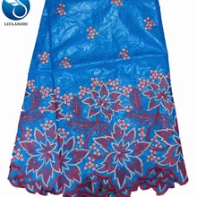 LIULANZHI cotton bazin fabrics new design african fabrics riche fabric tissu bazin cotton embroidered 7yards ML24B01