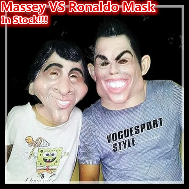 

New Arrival Top Grade 100% Latex Famous Football Star Mask of Macey and C Ronaldo Halloween Party Cosplay Human Mask Full Head