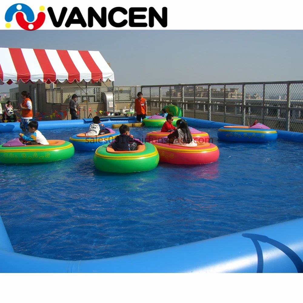 

Hot sale kids paddle boat with pool, 10*6*0.65m inflatable swimming pools with rides bumper boat, swimming pool paddle boat