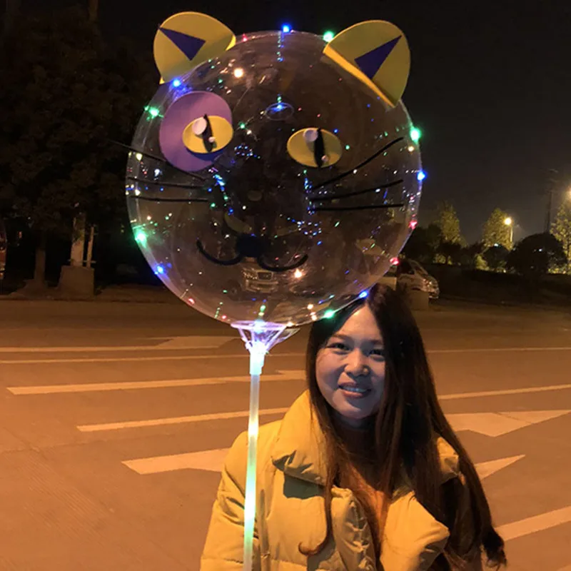 

new Style LED Bobo Balloon Hand-held Cartoon Animals Balloon With 3M LED light Wire DIY Decoration balloon 100set