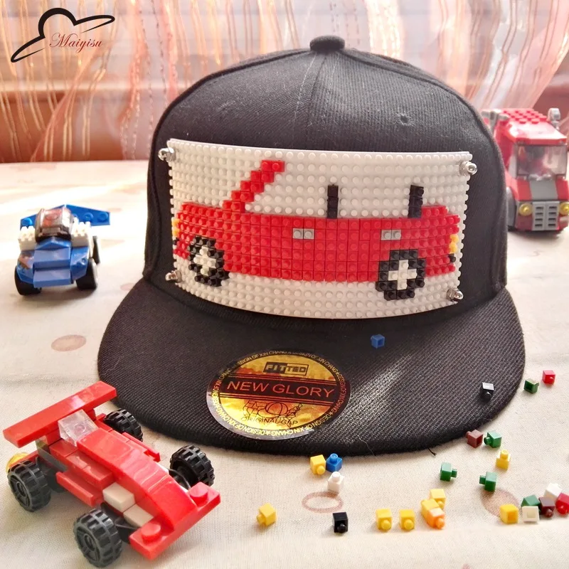 Мультяшный автомобиль Детские мозаики DIY кирпичные игрушки блоки бейсбольная
