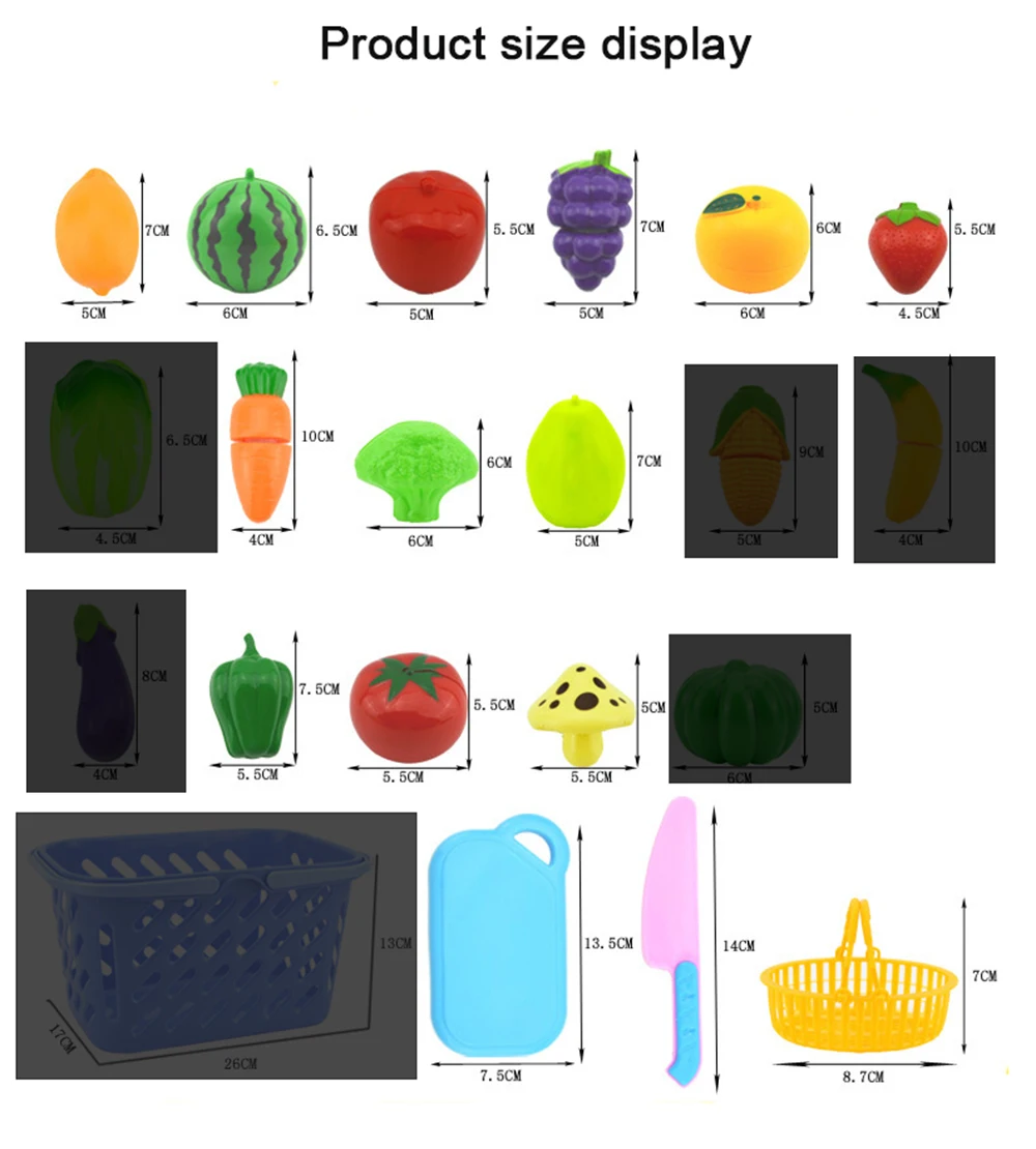 15 шт./компл. пластиковые фрукты овощи режущие игрушки раннего развития и образования игрушки для малышей Детские игрушки для кухни пластиковые пищевые игрушки