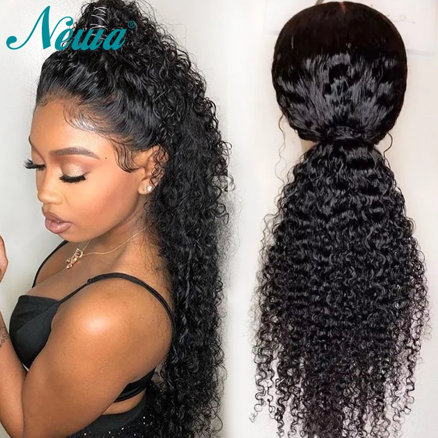 Newa Hair 370 парики на шнурках для черных женщин 150% плотность поддельные волосы на голову кудрявый парик remy Волосы бразильские волосы на кружеве человеческие волосы парики