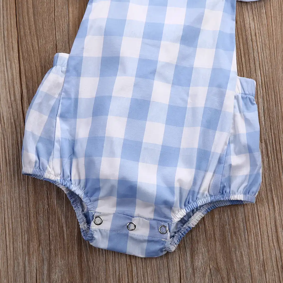 checked baby grow