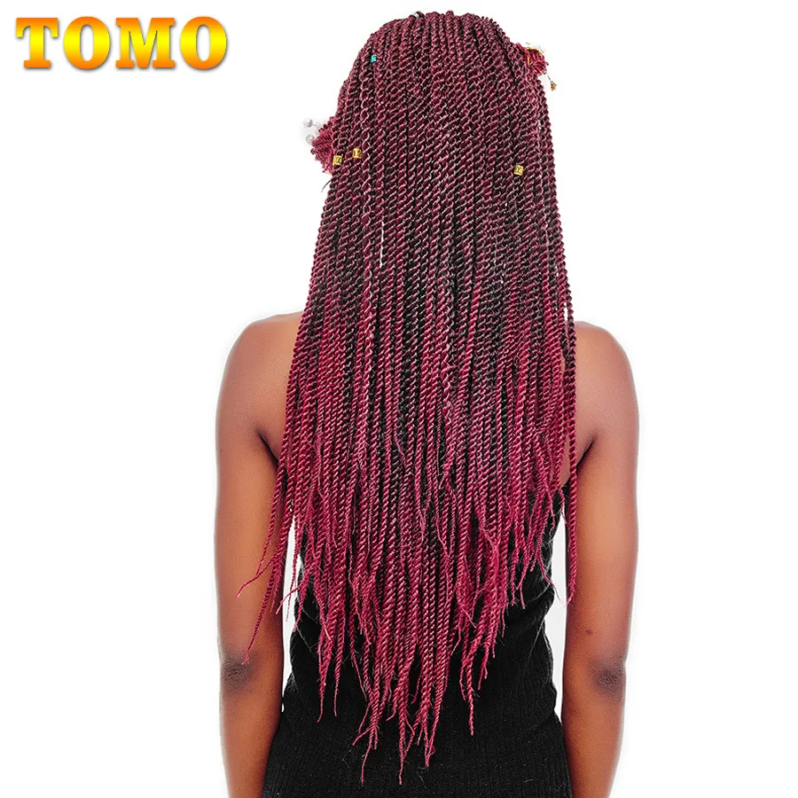TOMO волосы 30 корней 1" 16" 1" 20" 2" Маленькие Сенегальские крученые волосы на крючках косички Омбре синтетические косички для наращивания волос