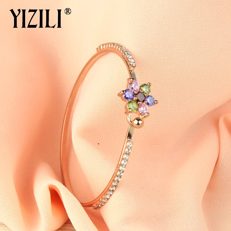 YIZILI браслет для женщин Дамы Золото/цвет серебра талисман браслет Сияющий циркон браслеты банкет модные ювелирные изделия горячая распродажа
