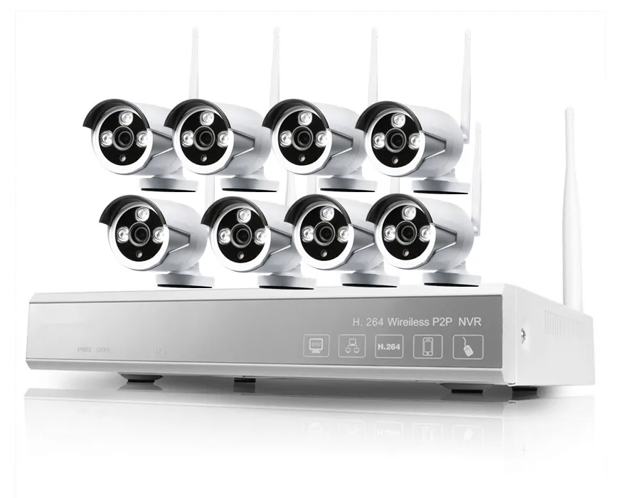 8ch Беспроводная ip-камера 1080P NVR CCTV домашняя система безопасности наружная ИК 2mp сеть wifi ip-камера комплект видеонаблюдения комбо