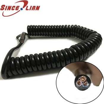 

3-core Spring Wire PU Spring Cable 3*0.2 Square Straight Undraw 2 Meters Long Spiral Telescopic Power Cord Wire