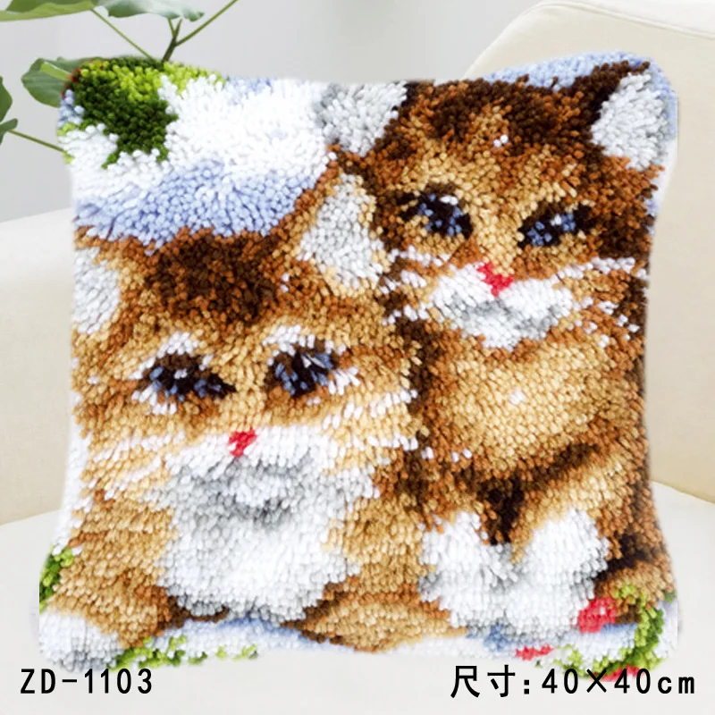 

ZD1103 Pillow Cushion Latch Hook Kit Embroidery DIY Craft Cross Stitch Needlework Embroidery Counted Cross-Stitching Kit Set