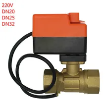 Моторизованный клапан или ручной клапан электродвигателя двухсторонний шаровой клапан 220 В DN20 DN25 DN32