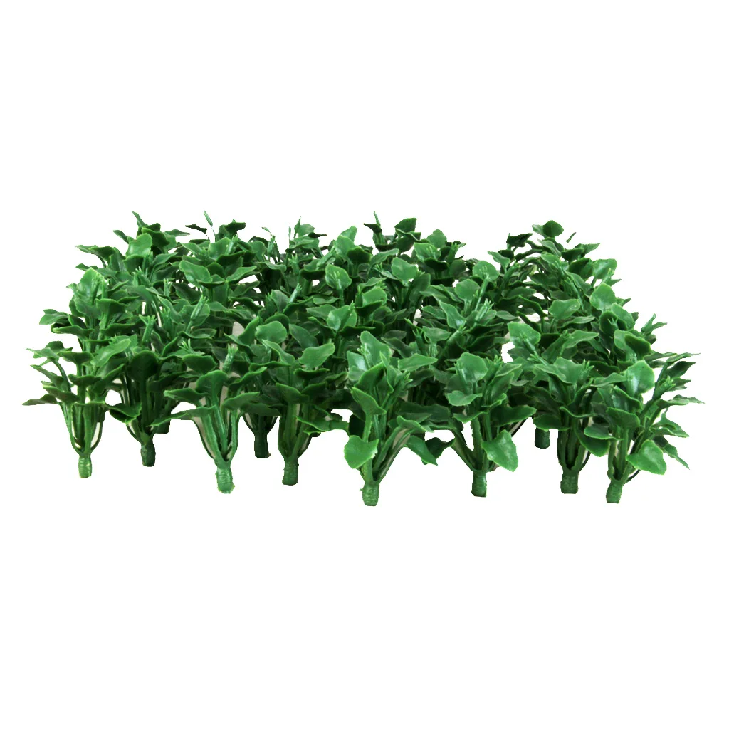 100x Mini Green Haert&Sword Shape Leaves Ground Grass Model Train Railway Layout Scenery HO OO Scale
