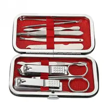 10 шт комплект ножниц для ногтей из нержавеющей стали пилка ножницы маникюрные педикюрные инструменты с футляром для хранения