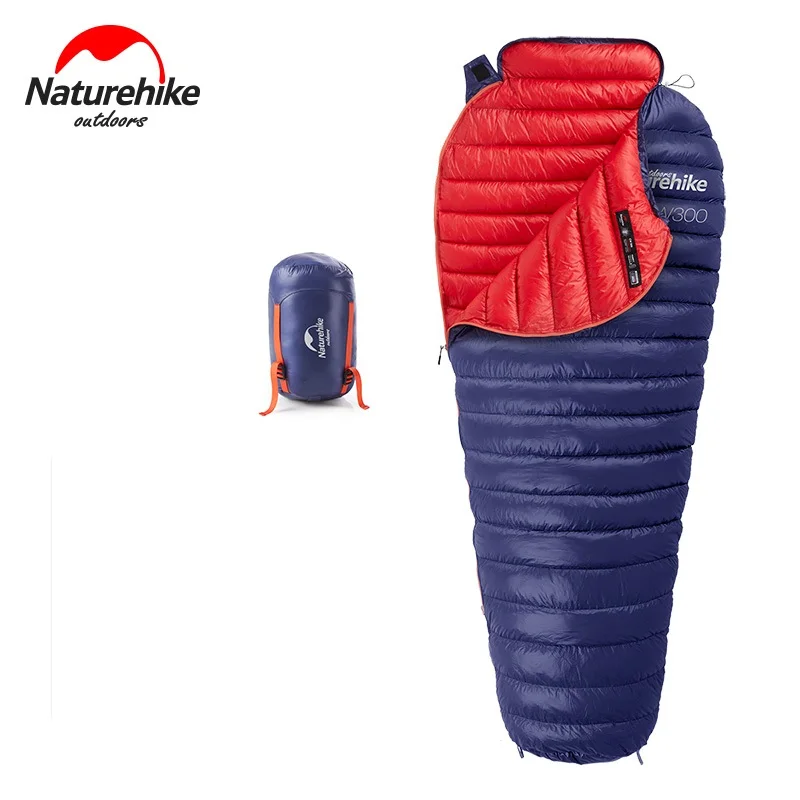 Naturehike CW300, уличный кемпинговый ультра-светильник, спальный мешок на гусином пуху, весенний, осенний, зимний тент, светильник, спальные мешки - Цвет: Navy