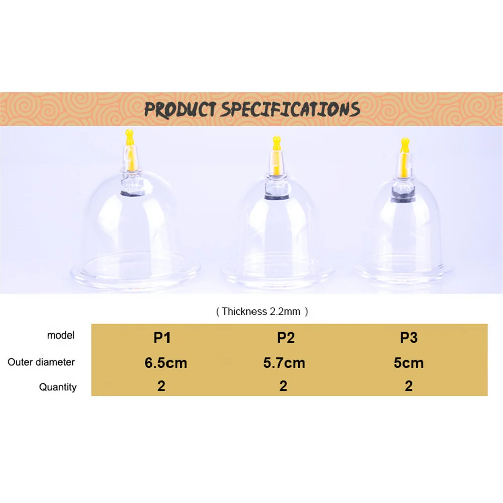Высококачественные 6 шт. банки китайские вакуумные чашки комплект для постановки банок Вытяните вакуумный аппарат Расслабляющая терапия массажеры кривая всасывания насосы