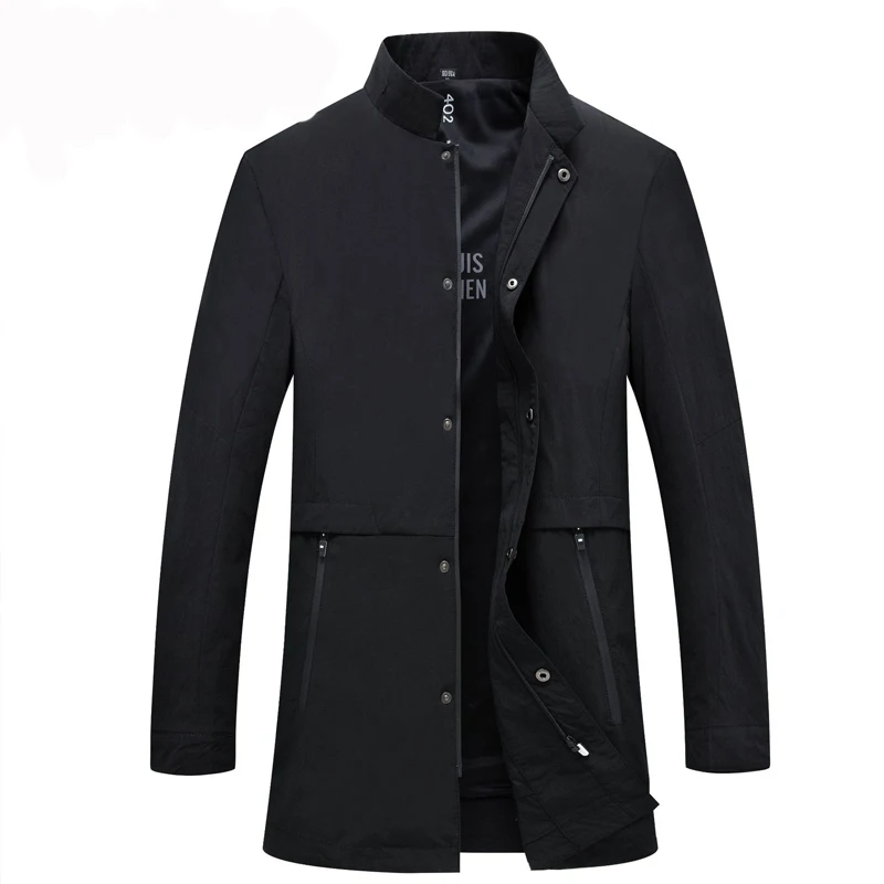 

Men Trench Coat Mens Jacket Spring Autumn Trench Windbreaker Solid Wild Casual Jacket Slim Windproof Male Business Middle Age