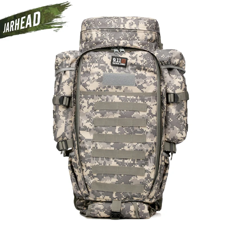 911 Military Combined Backpack 60L Large Capacity Multifunction Rifle Rucksacks Men Travel Trekking