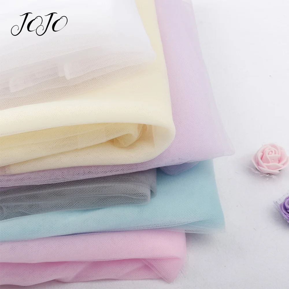 

JOJO BOWS 1*1.5m Gauze Cloth Fabric For Needlework Solid Sheet For Clothing Home Textile Handmade Crafts Supplies Apparel Decor