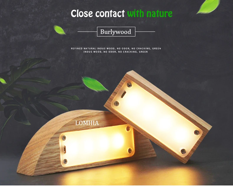 Wood Minimalist night light nursery Desk lamp  6