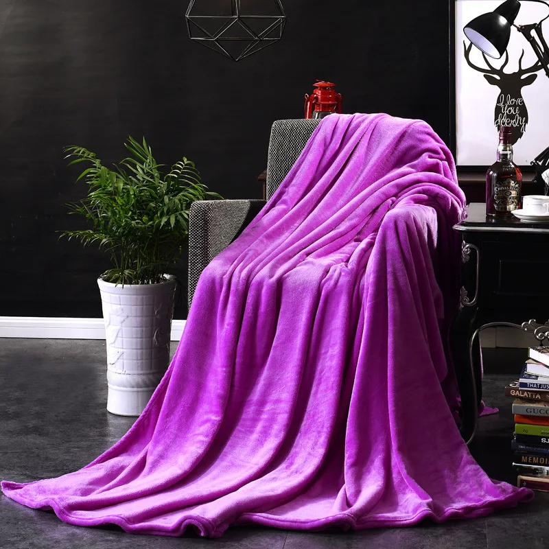 

Romantic Purple Soft Warm Flannel Blanket Soft and Comfortable 4 Size Car Travel Cover Blanket
