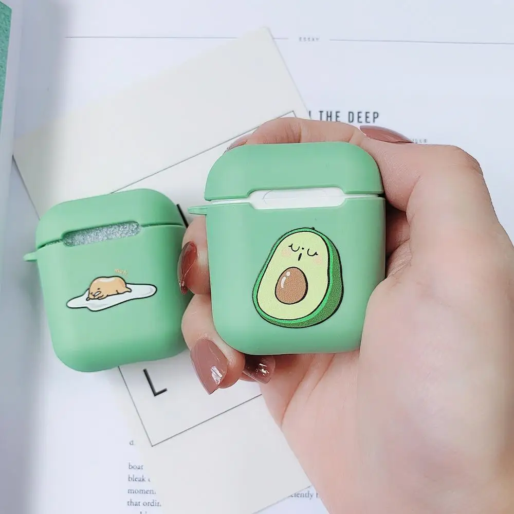 

Cute Gudetama Avocado Cartoon Wireless Bluetooth Earphone Case For Apple AirPods 2 1 Silicone Charging