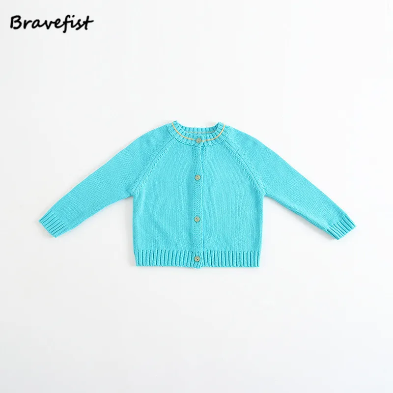 

Blue Baby Coat Spring Autumn Knitted Round Neck Button Cardigan Jacket Coat Baby Cotton Infant Boys Girls Clothing Korean Style